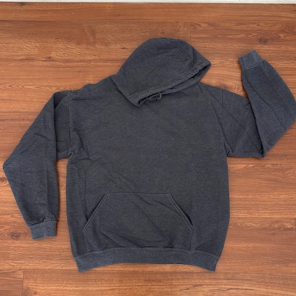 Gray sweater with hoodie
